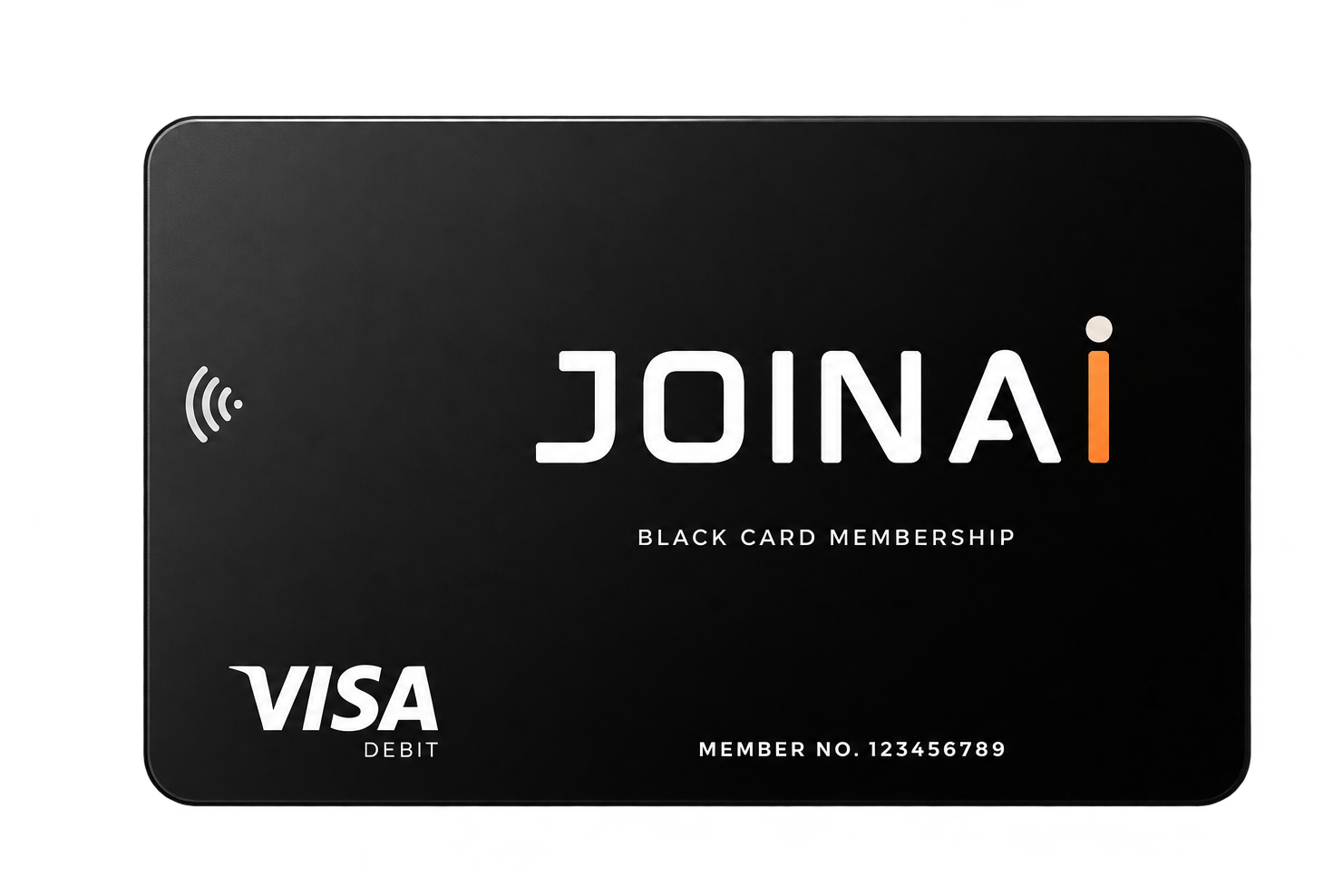 JOINAI Black Card Membership card with contactless payment symbol